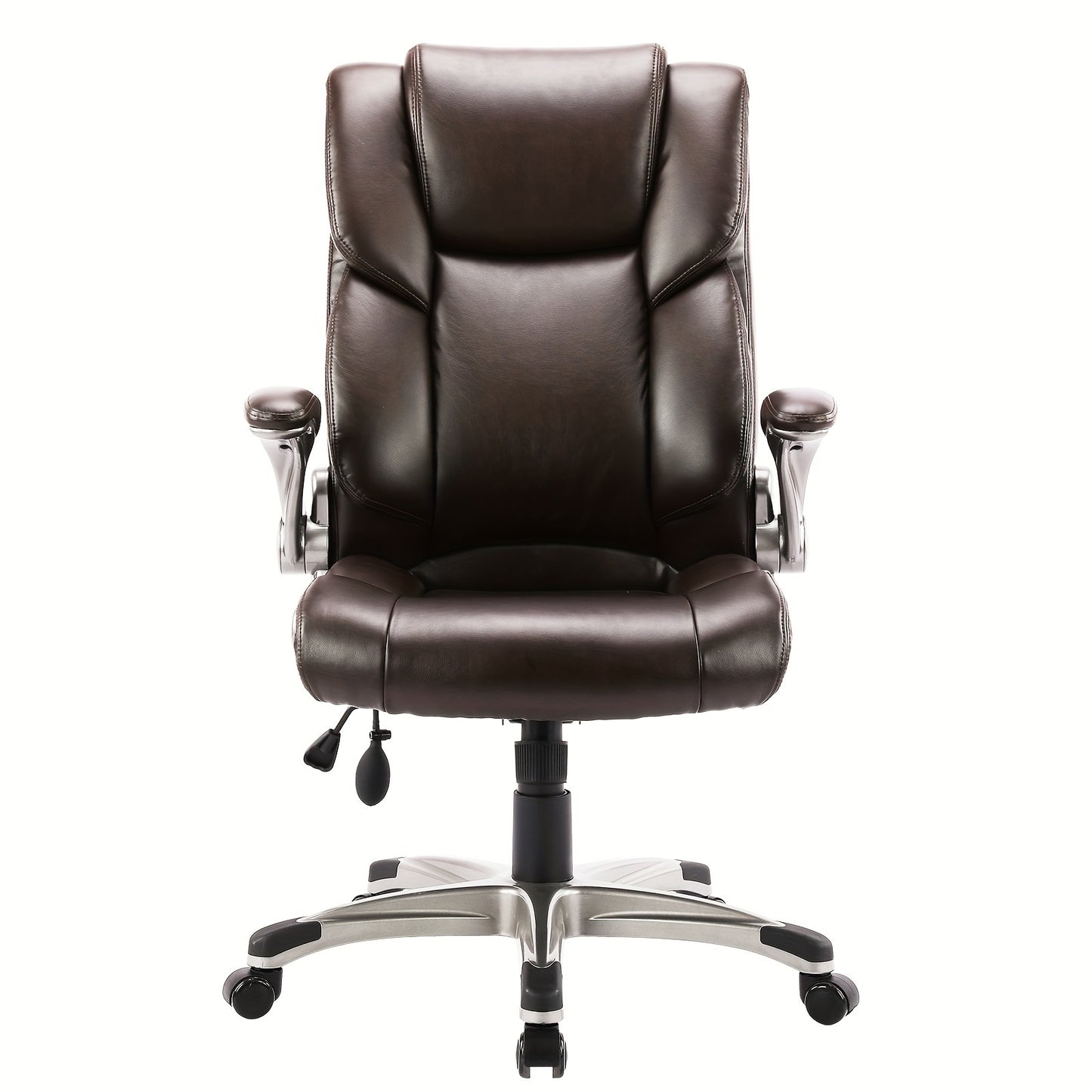 OLIXIS Leather Ergonomic Office Chair on Wheels - Lumbar Support Rotating