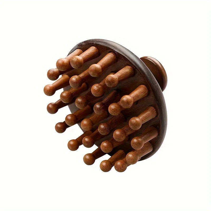 Scalp Massager Mahogany Ergonomic - Relaxation Tool Full Body