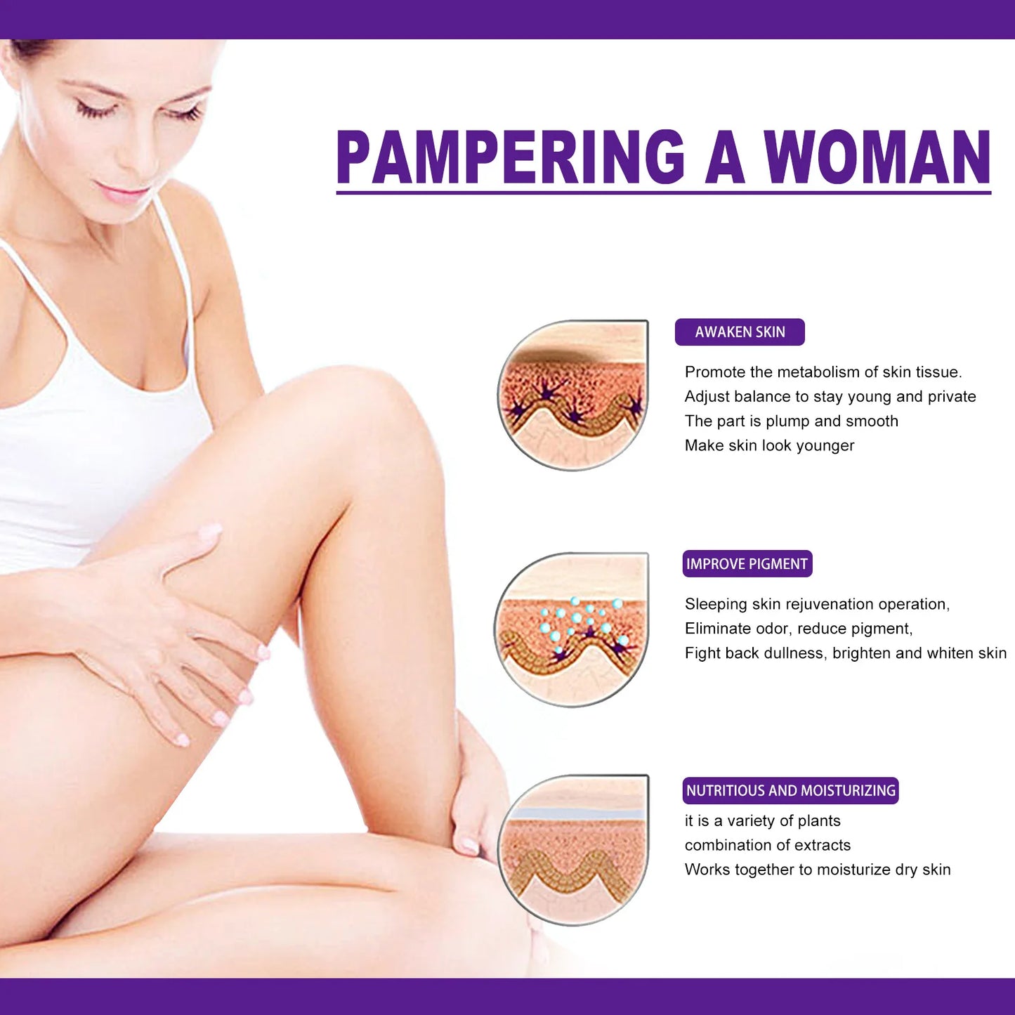 Body Whitening Cream - Intimate Areas Lips Armpits Knees Buttocks