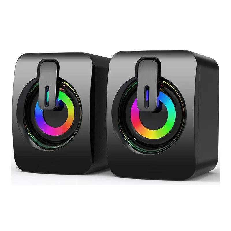 PC USB LED Speaker - Stereo HIFI Micphone Wired Desk