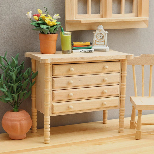 Home Miniature 1:12 Doll Furniture Storage Drawers - Decorative Accessory