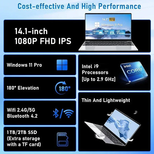 Laptop Core i9-8950HK 16GB RAM 2TB SSD 14.1'' 1920x1080 Windows 11 Pro - Desk