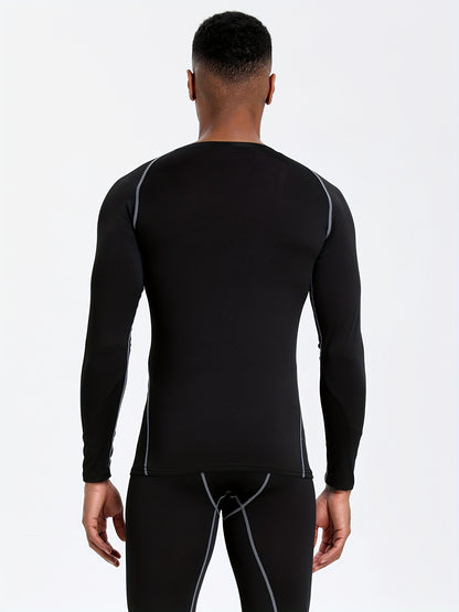 Men's Fitness PRO Quick-Dry T-Shirt - Long Sleeve Stretch Running
