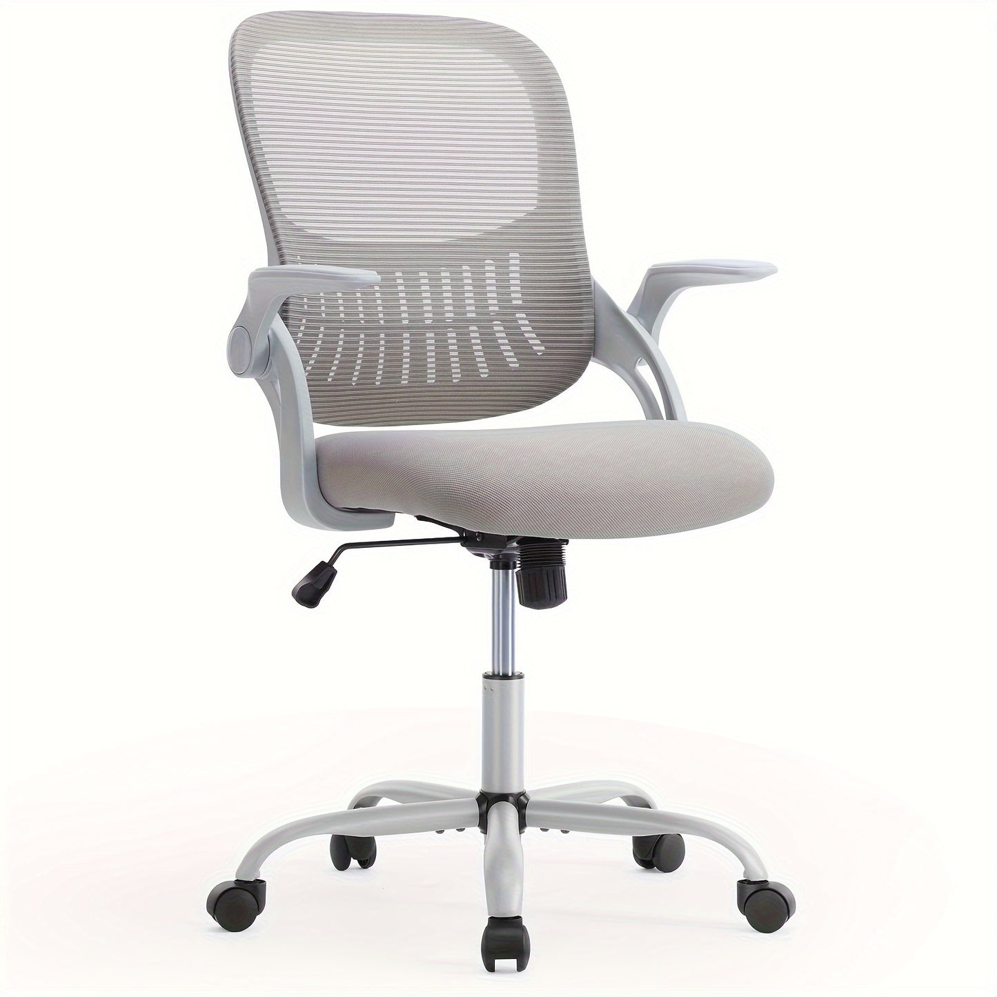 Ergonomic Mesh Office Chair on Wheels - Lumbar Support Armrests Rotating