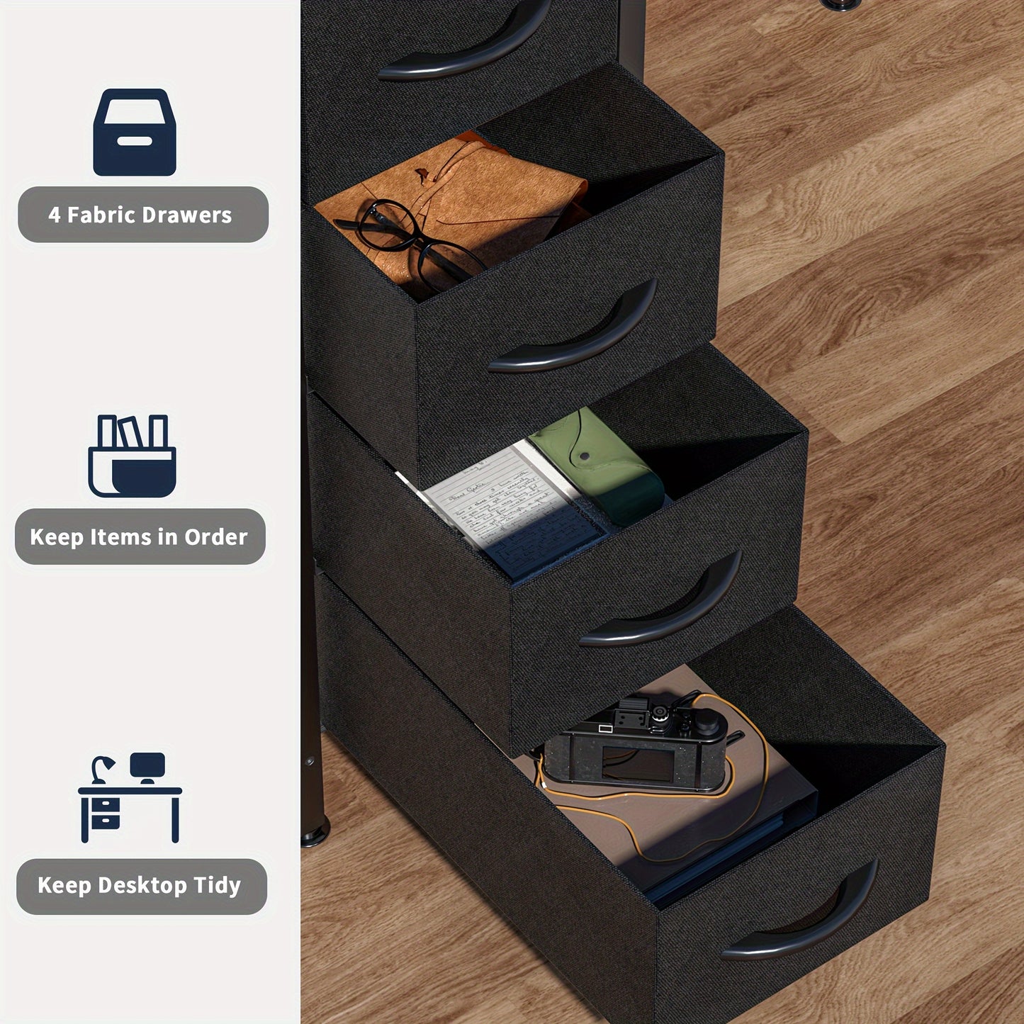 Gaming Desk LED with Drawers and Outlets - Monitor Holder Keyboard Home