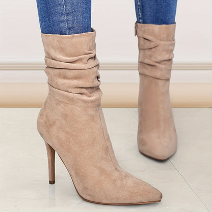 Boots Mid-Calf Women's - Zipper Comfort Casual Round Toe