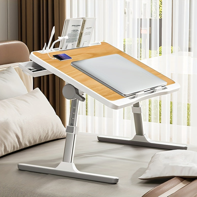Foldable Laptop Table Height Adjustable - Ergonomic Desk with Storage