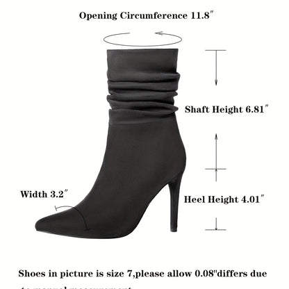 Boots Mid-Calf Women's - Zipper Comfort Casual Round Toe