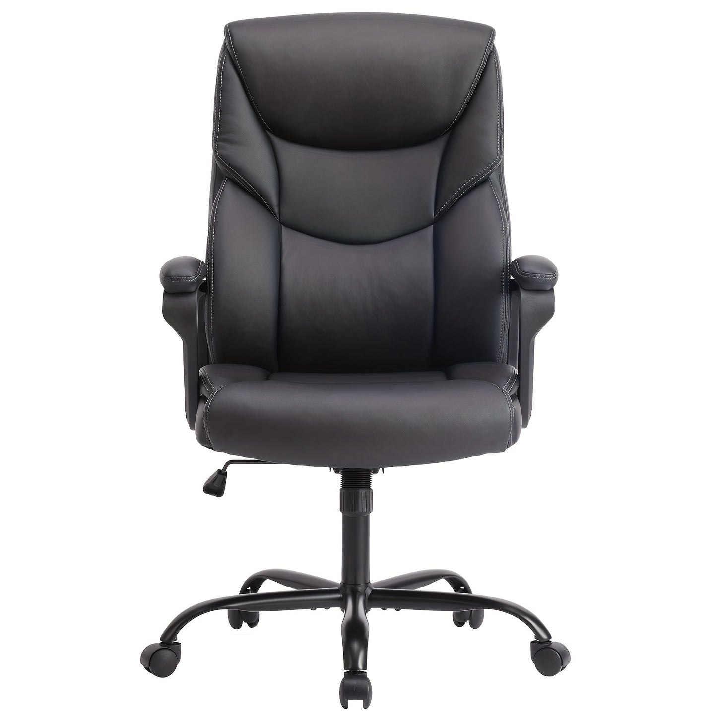 OLIXIS Leather Ergonomic Office Chair on Wheels - Lumbar Support Rotating