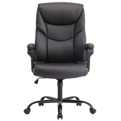 OLIXIS Leather Ergonomic Office Chair on Wheels - Lumbar Support Rotating