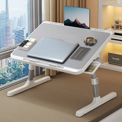 Foldable Laptop Table Height Adjustable - Ergonomic Desk with Storage
