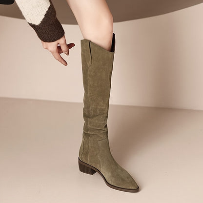 Boots Cowboy Vintage Women's - Heels Thick Mid-Calf Western Style