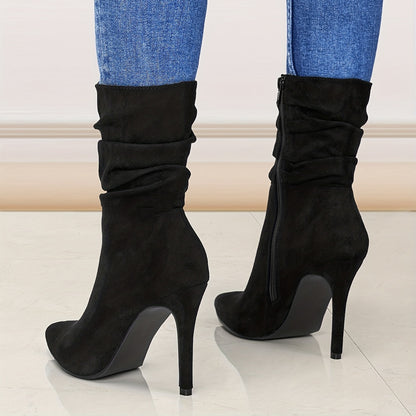 Boots Mid-Calf Women's - Zipper Comfort Casual Round Toe
