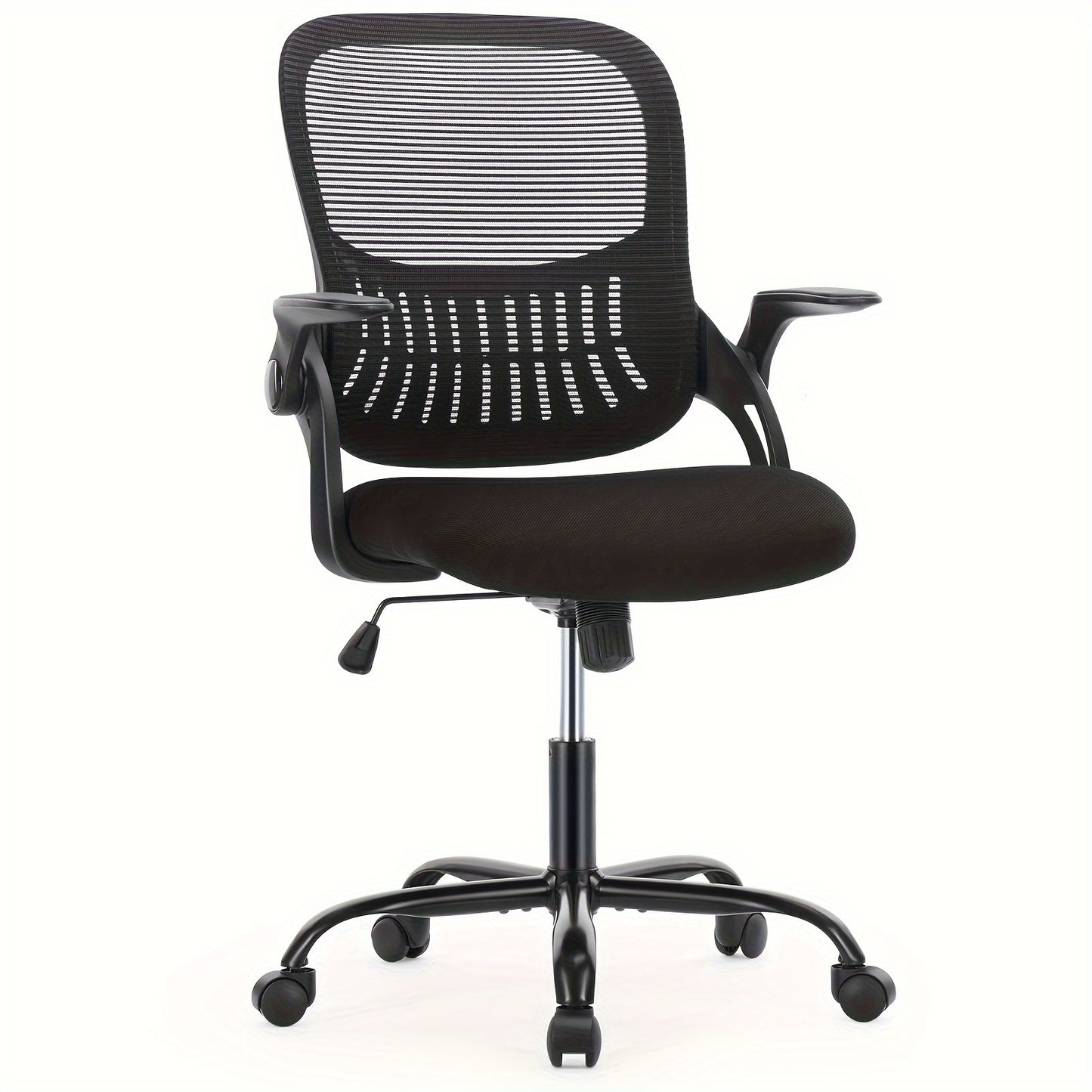 Ergonomic Mesh Office Chair on Wheels - Lumbar Support Armrests Rotating