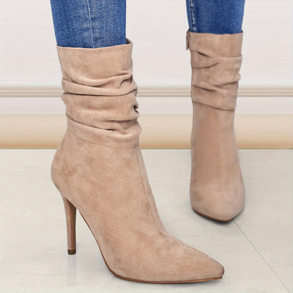 Boots Mid-Calf Women's - Zipper Comfort Casual Round Toe