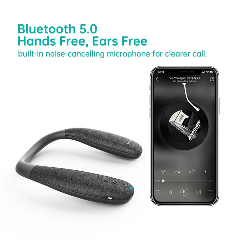 Neck Bluetooth Speaker - Wireless Portable 10H Stereo 3D