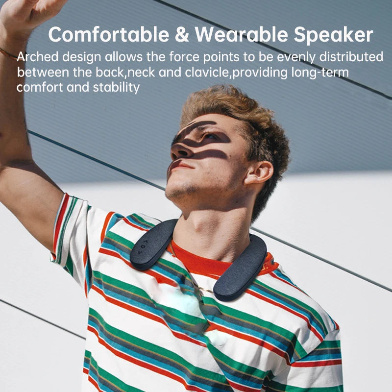 Neck Bluetooth Speaker - Wireless Portable 10H Stereo 3D