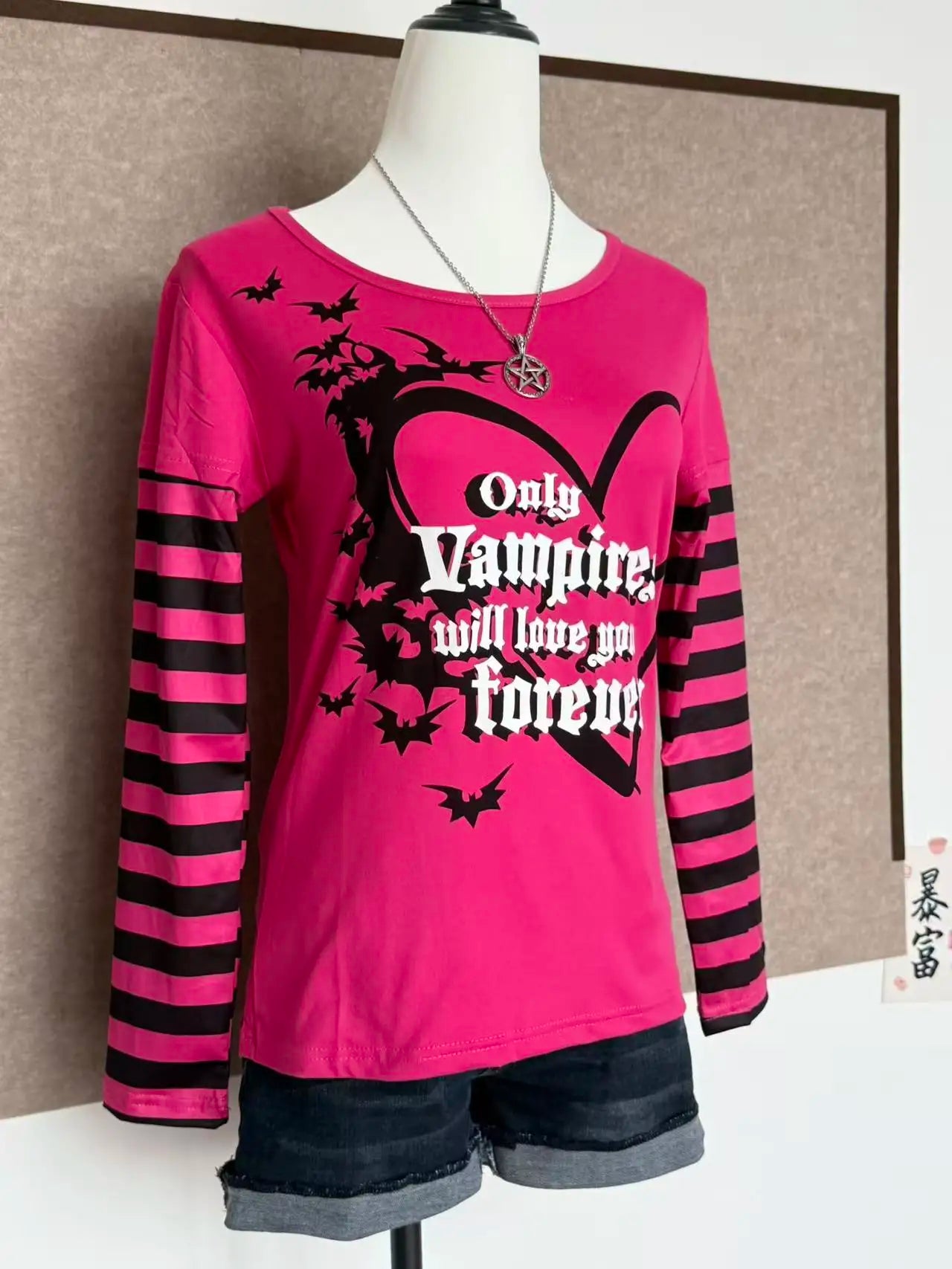 T-Shirt Women's Harajuku Y2K Polka Dot Pink Vintage - Crop Top Kawaii 2000s