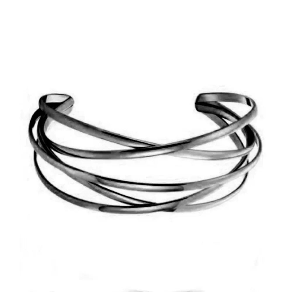Stainless Steel Rose Bangle Bracelet Women's - Charm Luxury Elegant