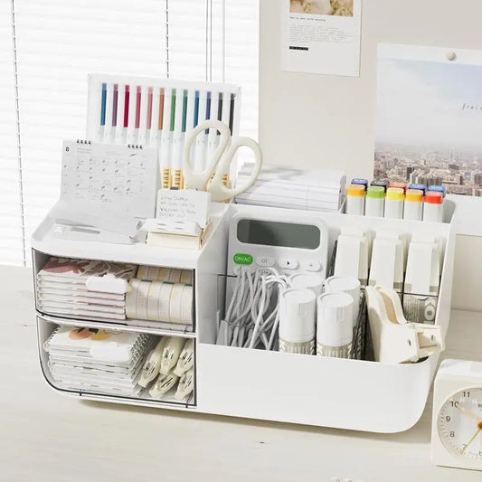 Desk Cosmetics Storage Box with Drawers - Organizer Cute Stationery