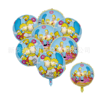 Simpsons Party Balloons Birthday Kids - Latex Foil Home Decor