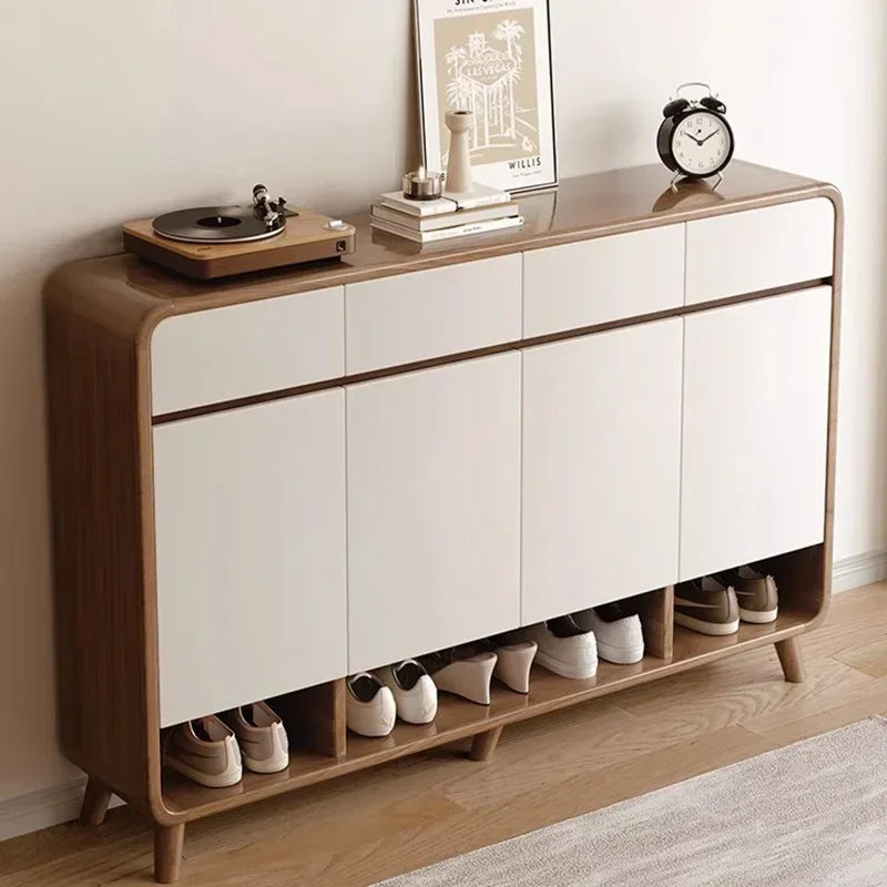 Nordic Luxury Shoe Cabinet with Drawers - Storage Space-Saving Interior