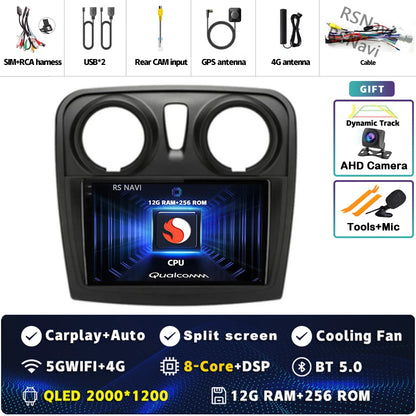 Radio Auto Android 15 Renault Sandro Logan 2 2014-2019 - 2K QLED CarPlay GPS