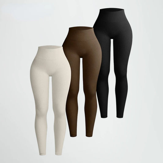 Yoga Leggings Women's High Waist - Knit Stretch Sports