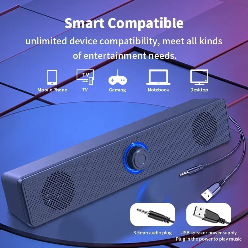 4D Surround Desk Speaker - Bluetooth/Wired Built-in Mic