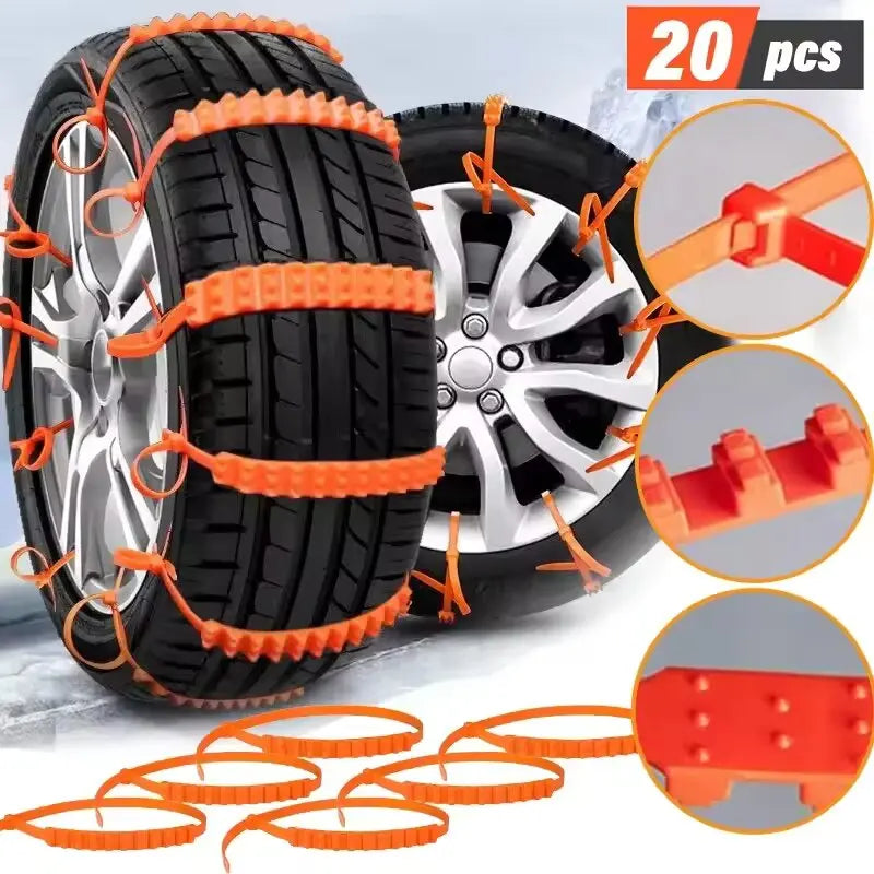 Car Snow Chains 10/20pcs - Anti-Slip Winter Emergency Auto