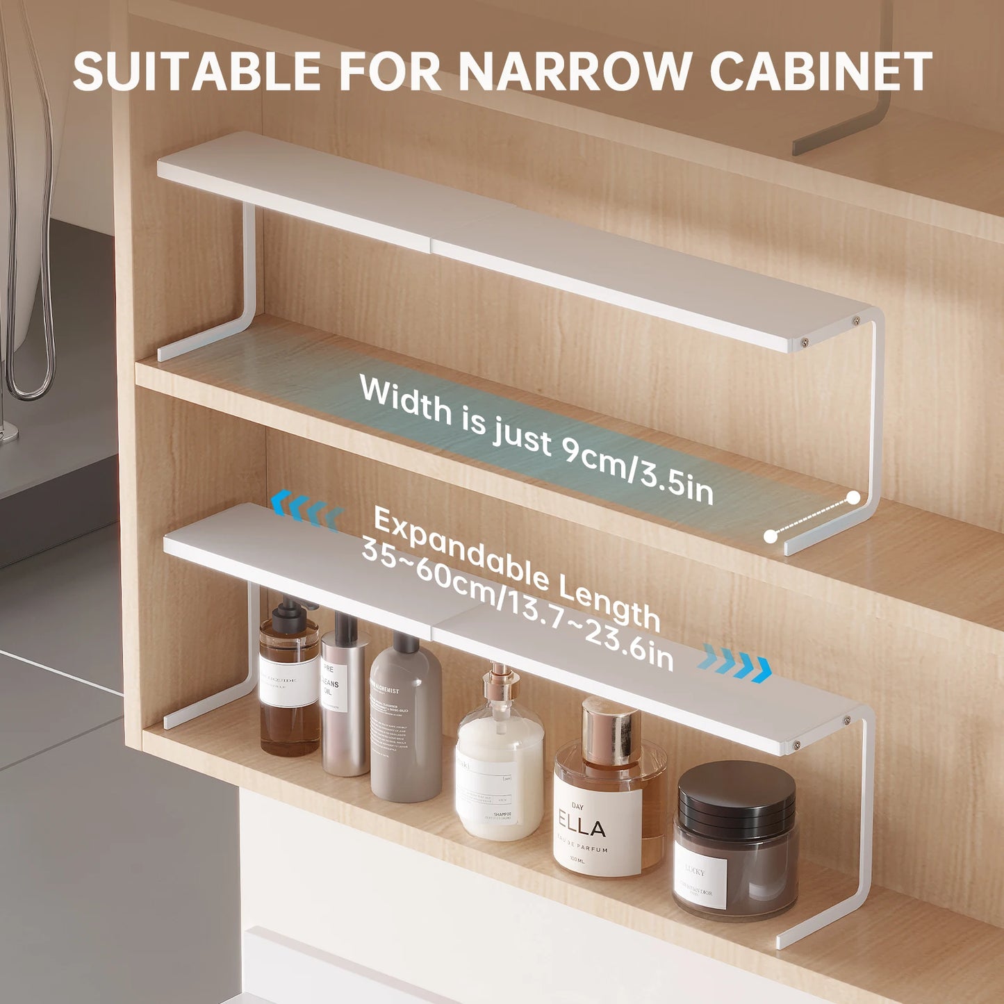 Hanging Bathroom Storage Mirror Cabinet - Basket Organizer Cosmetics