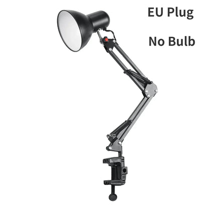 Clip-On Foldable Telescopic Eye-Protection Desk Lamp - Retro Bedroom Desk E27