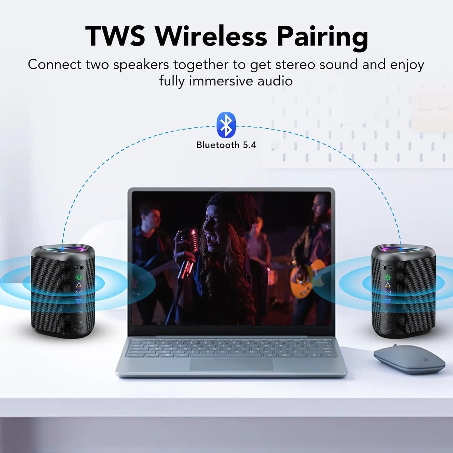 2025 LED IPX7 Bluetooth Speaker - Portable 24H Enhanced Bass