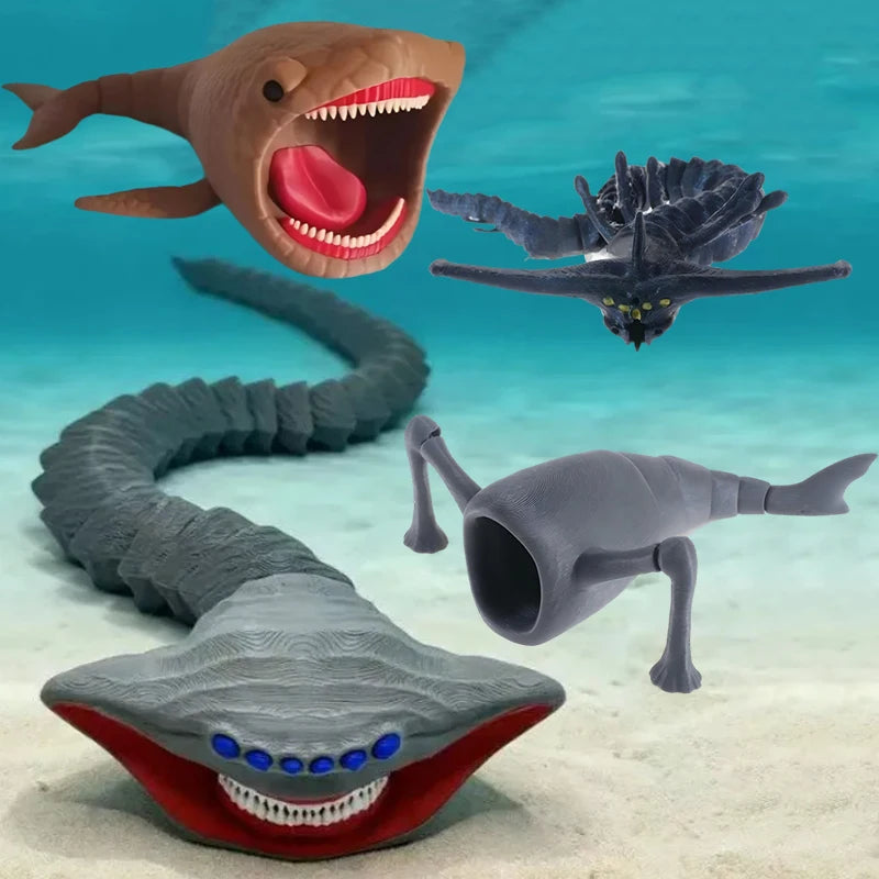 3D Printed Sea Monster Action Figure – Movable Deep Sea Creature Toy