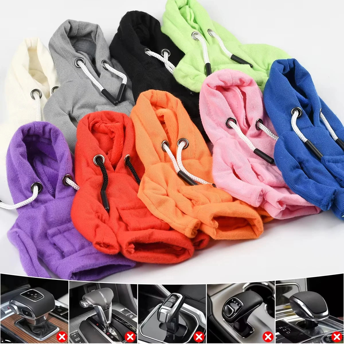Winter Hooded Car Gear Shift Cover - Interior Decor Manual Automatic Universal