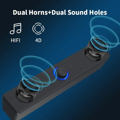 4D Surround Desk Speaker - Bluetooth/Wired Built-in Mic