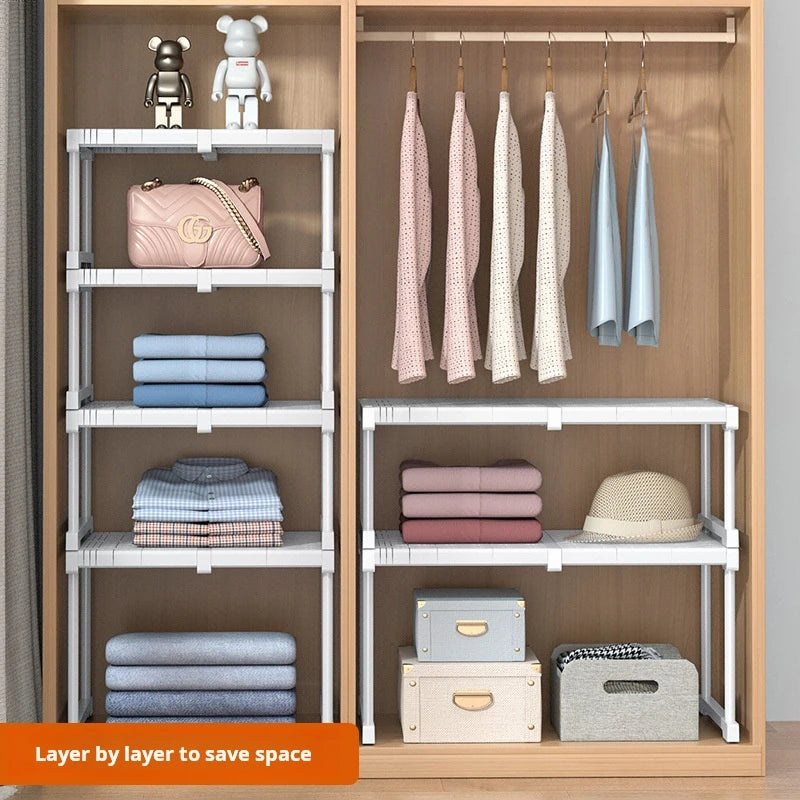 Adjustable Multifunctional Wardrobe Organizer - Storage Clothing Shoes Kitchen