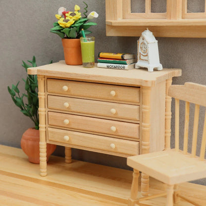 Home Miniature 1:12 Doll Furniture Storage Drawers - Decorative Accessory