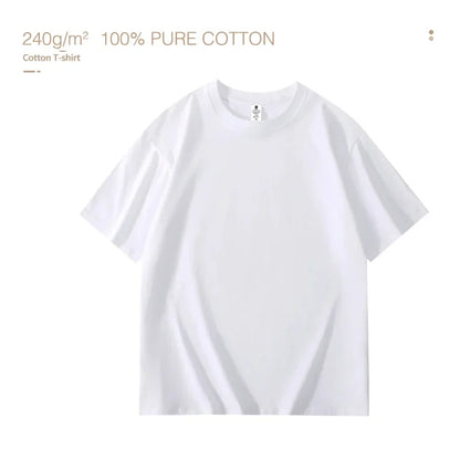 T-Shirt Men's Cotton Premium Round Collar Short Sleeve - Breathable Summer