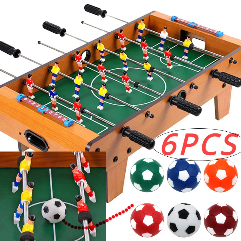 Mini Football Table Balls 6pcs 32mm - Black White Foosball Training