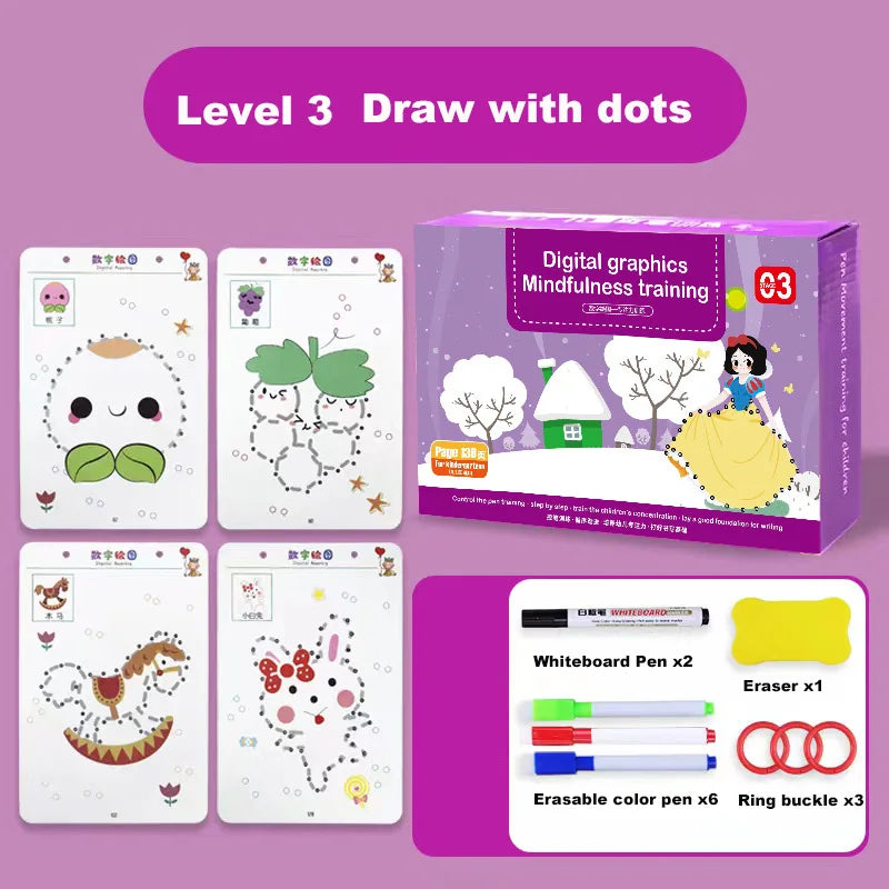 Montessori Math Drawing Tablet - Educational Pen Control Game Kids