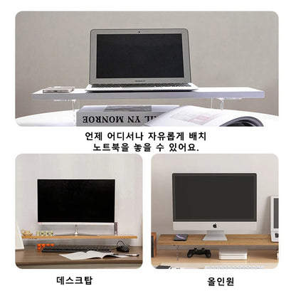 Monitor Stand 60/80CM Wood - Desk Storage Organizer