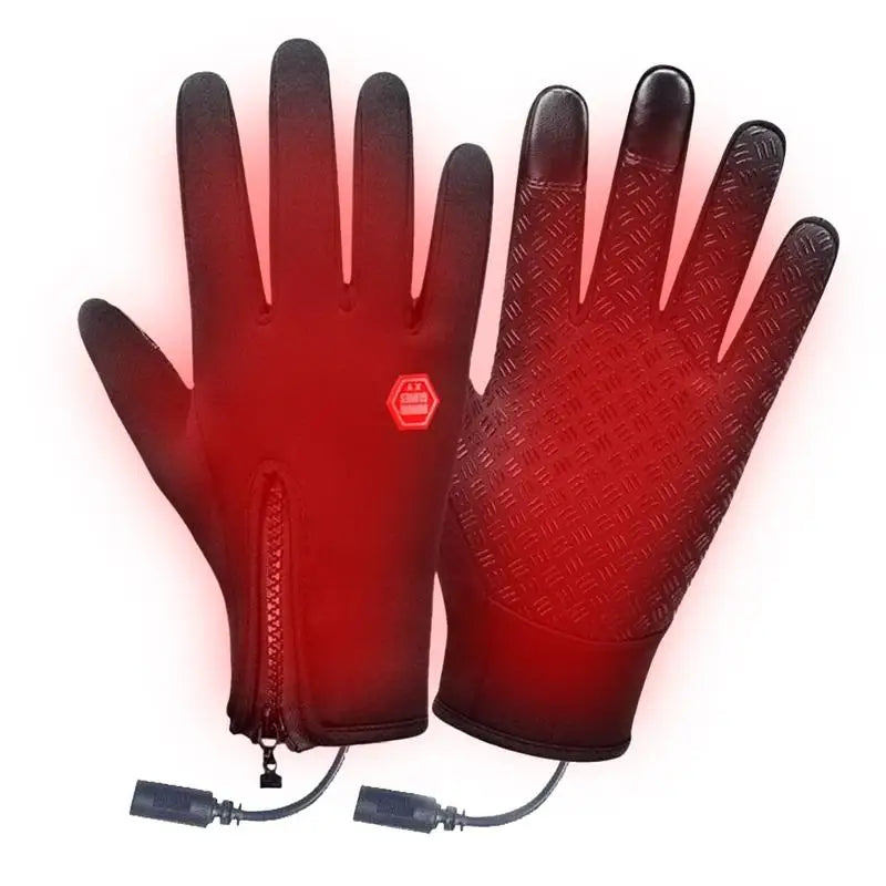 USB Rechargeable Heated Gloves - Touchscreen Windproof Portable