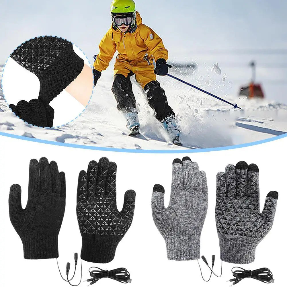 USB Heated Gloves Touchscreen Winter - Thermal Windproof Motorcycle Bike