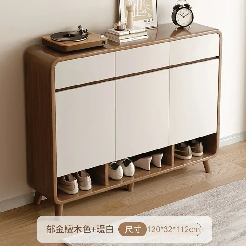 Nordic Luxury Shoe Cabinet with Drawers - Storage Space-Saving Interior