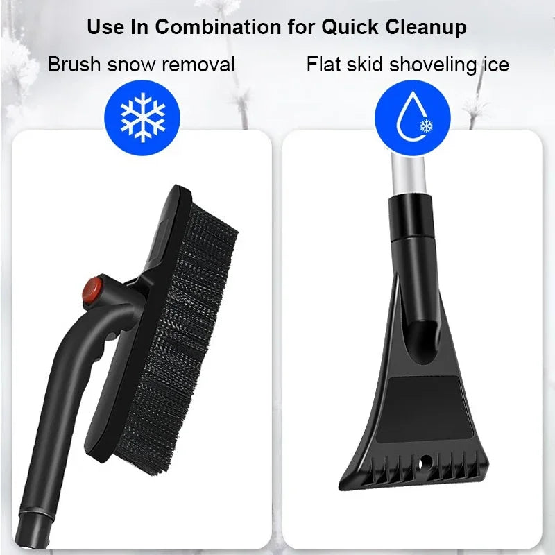 Shovel Snow Car Stretch Ice Scraper - Detachable Windshield Brush Winter