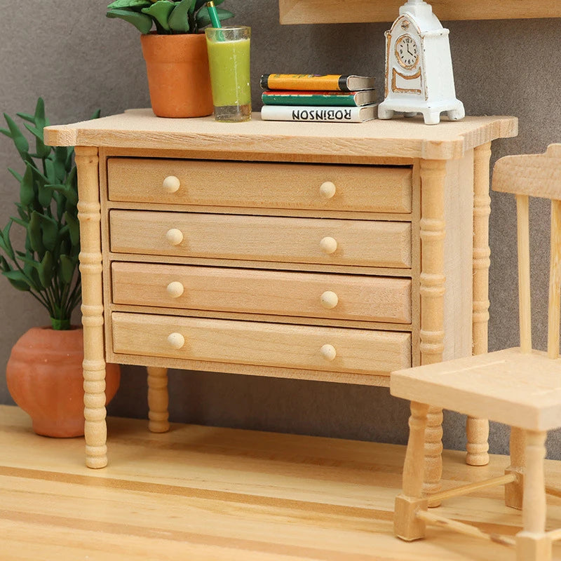 Home Miniature 1:12 Doll Furniture Storage Drawers - Decorative Accessory