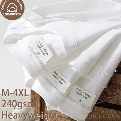 T-Shirt Men's Cotton Premium Round Collar Short Sleeve - Breathable Summer