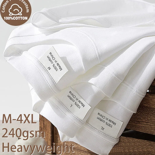 T-Shirt Men's Cotton Premium Round Collar Short Sleeve - Breathable Summer