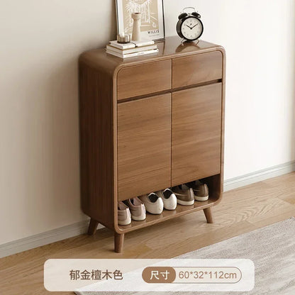 Nordic Luxury Shoe Cabinet with Drawers - Storage Space-Saving Interior